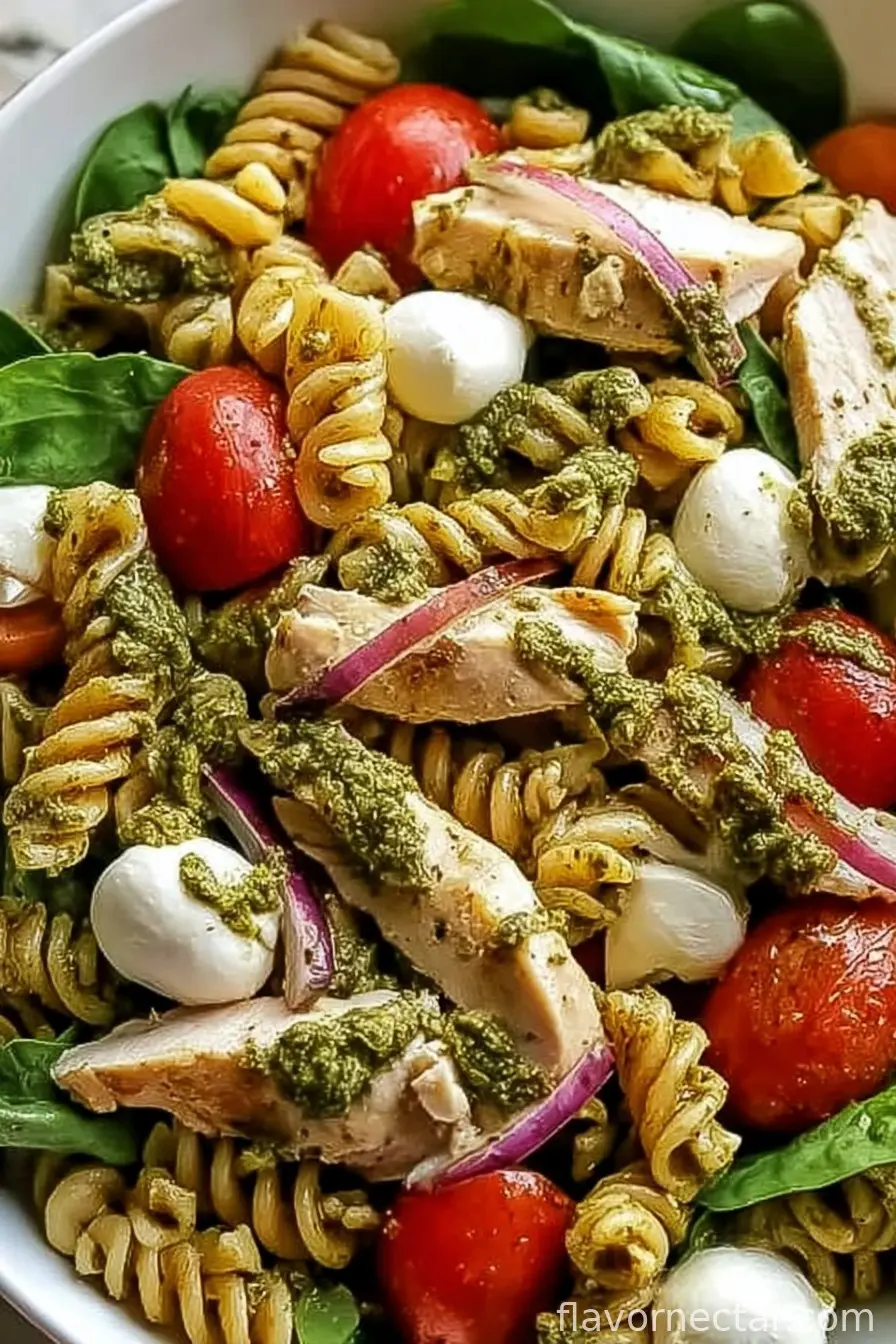 Easy Chicken Pesto Pasta Salad