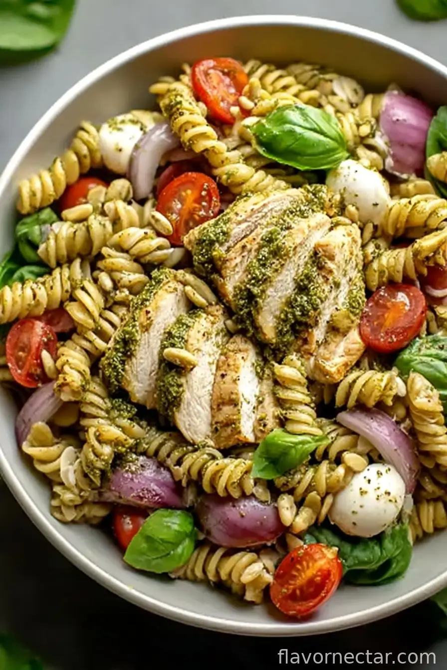 Easy Chicken Pesto Pasta Salad