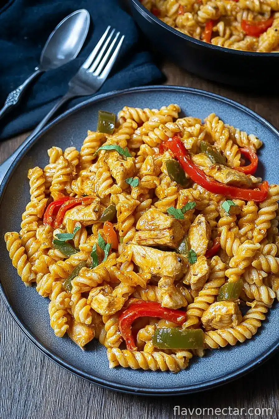 Easy Creamy Chicken Fajita Pasta