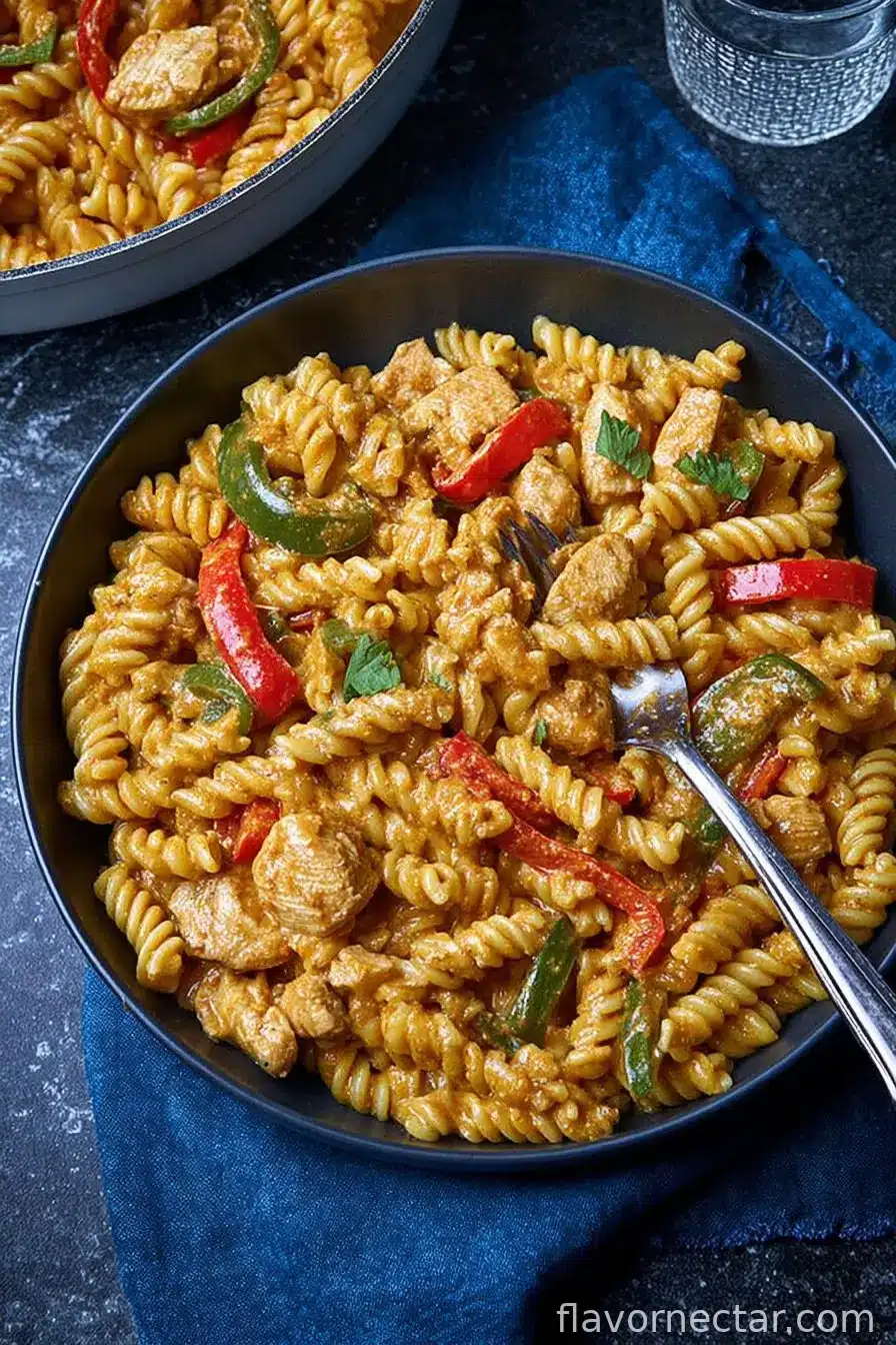 Easy Creamy Chicken Fajita Pasta