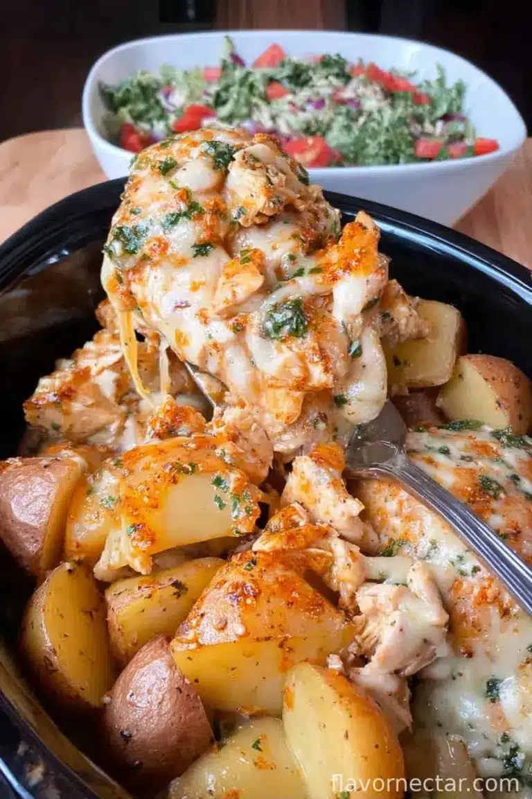Garlic Parmesan Crockpot Chicken and Potatoes