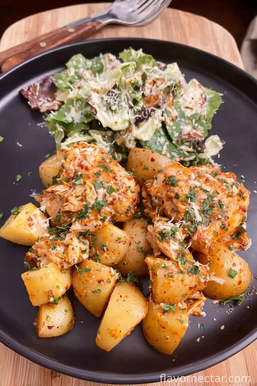 Garlic Parmesan Crockpot Chicken and Potatoes