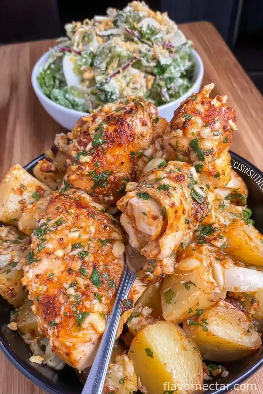 Garlic Parmesan Crockpot Chicken and Potatoes