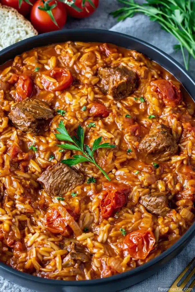 Giouvetsi (Greek Beef Stew with Orzo)
