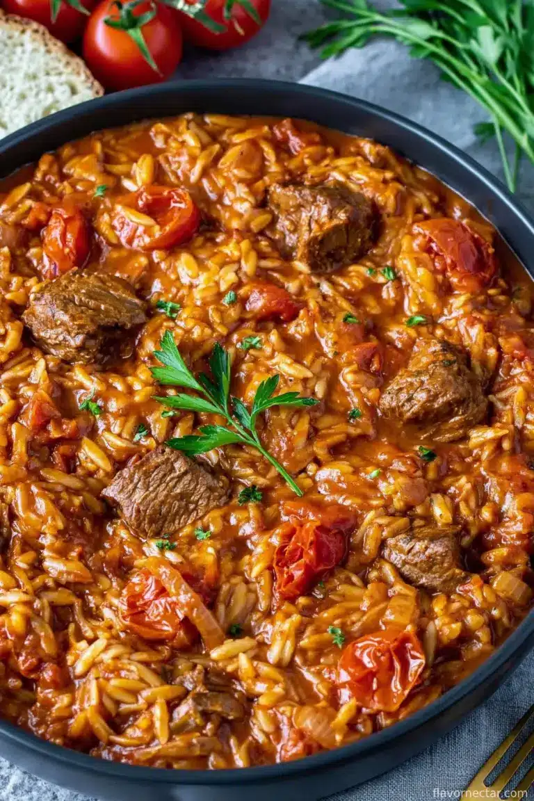 Giouvetsi (Greek Beef Stew with Orzo)