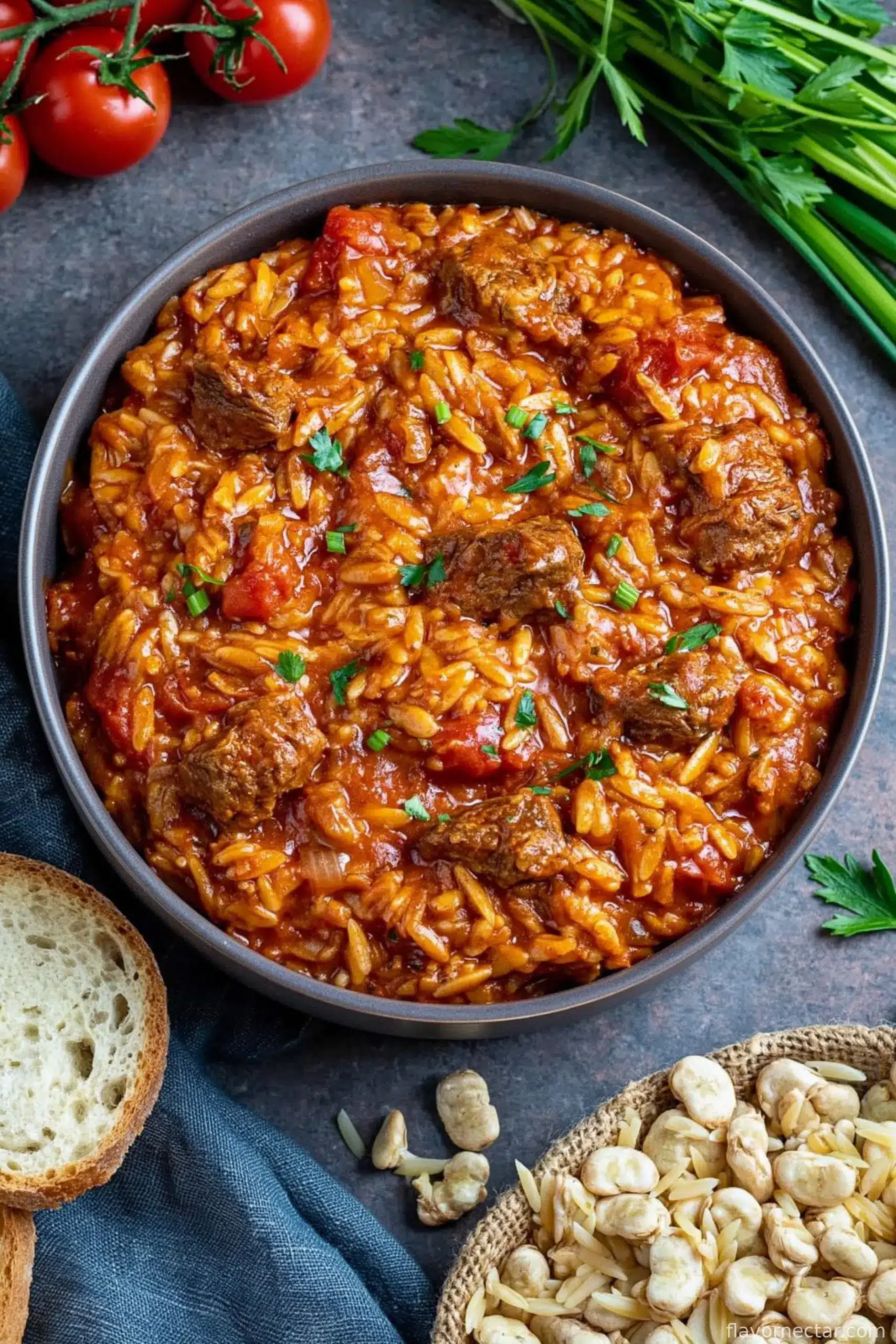 Giouvetsi (Greek Beef Stew with Orzo)
