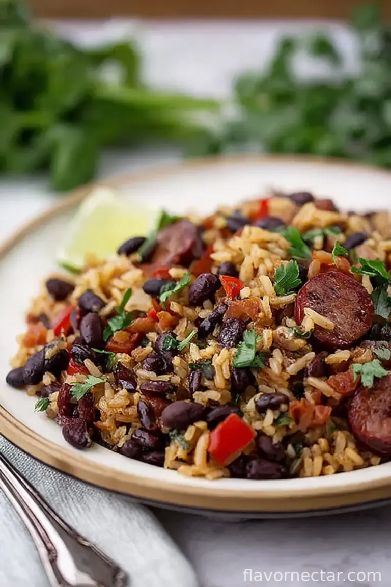 Hearty Black Beans and Rice with Sausage