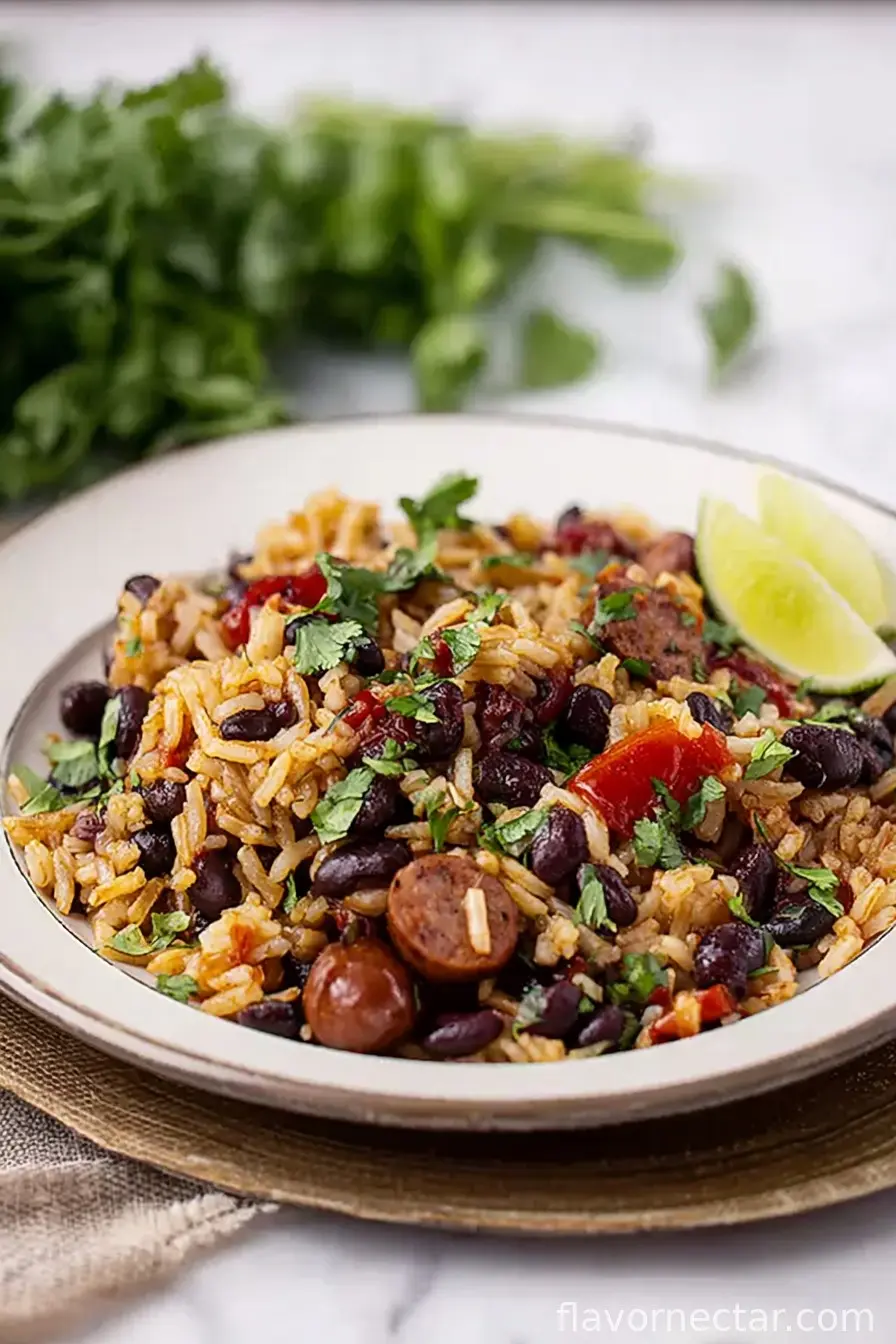 Hearty Black Beans and Rice with Sausage