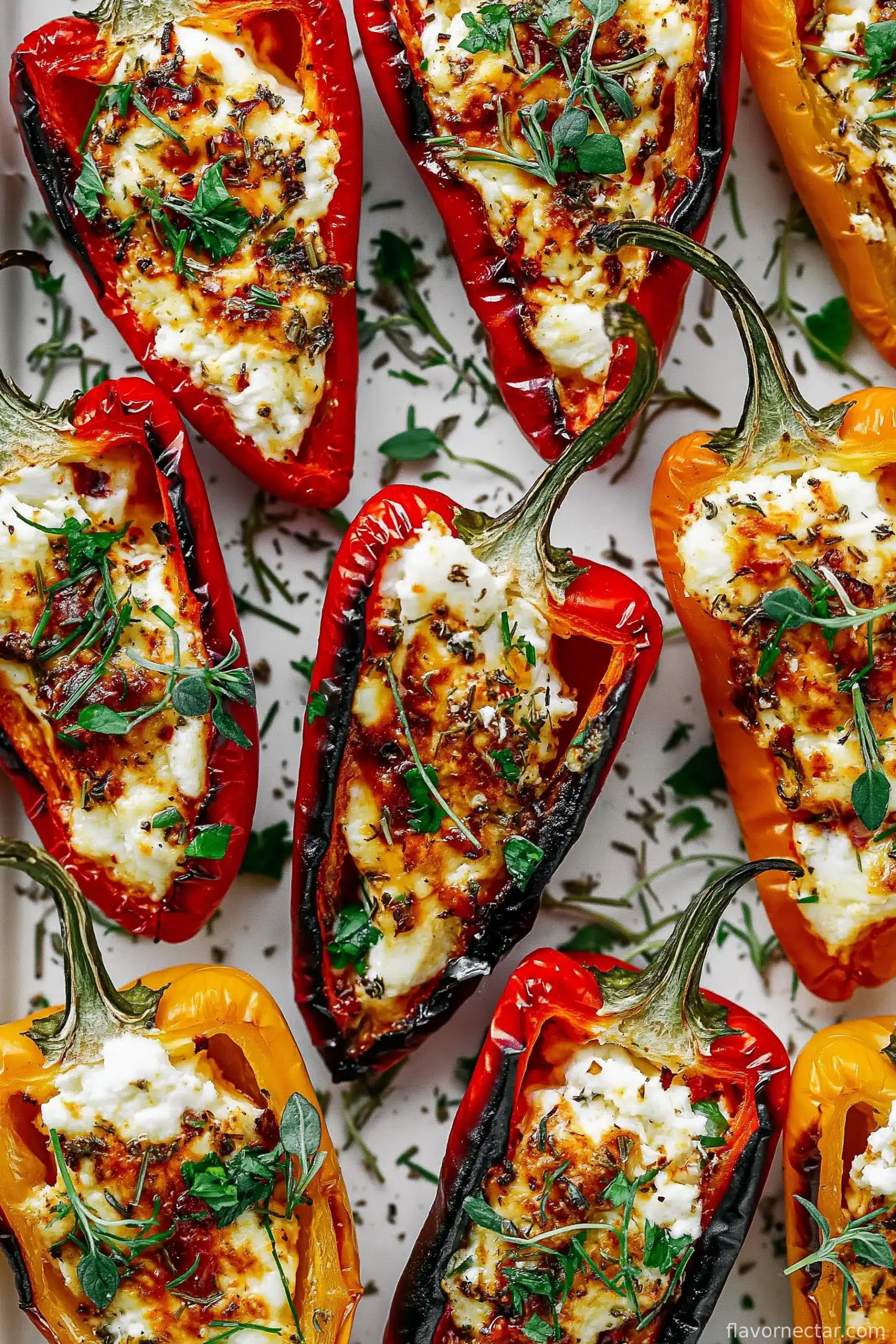 Roasted Goat Cheese Stuffed Mini Peppers