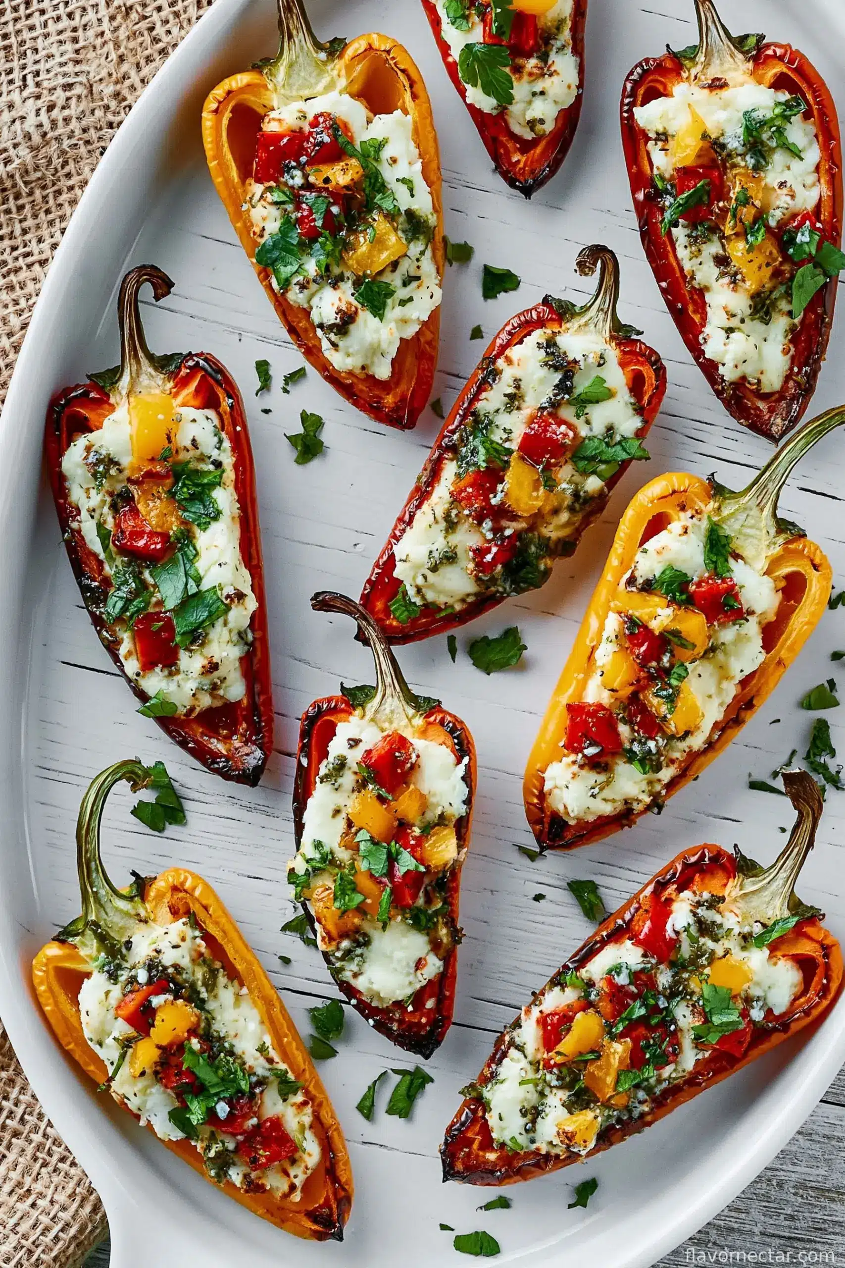 Roasted Goat Cheese Stuffed Mini Peppers