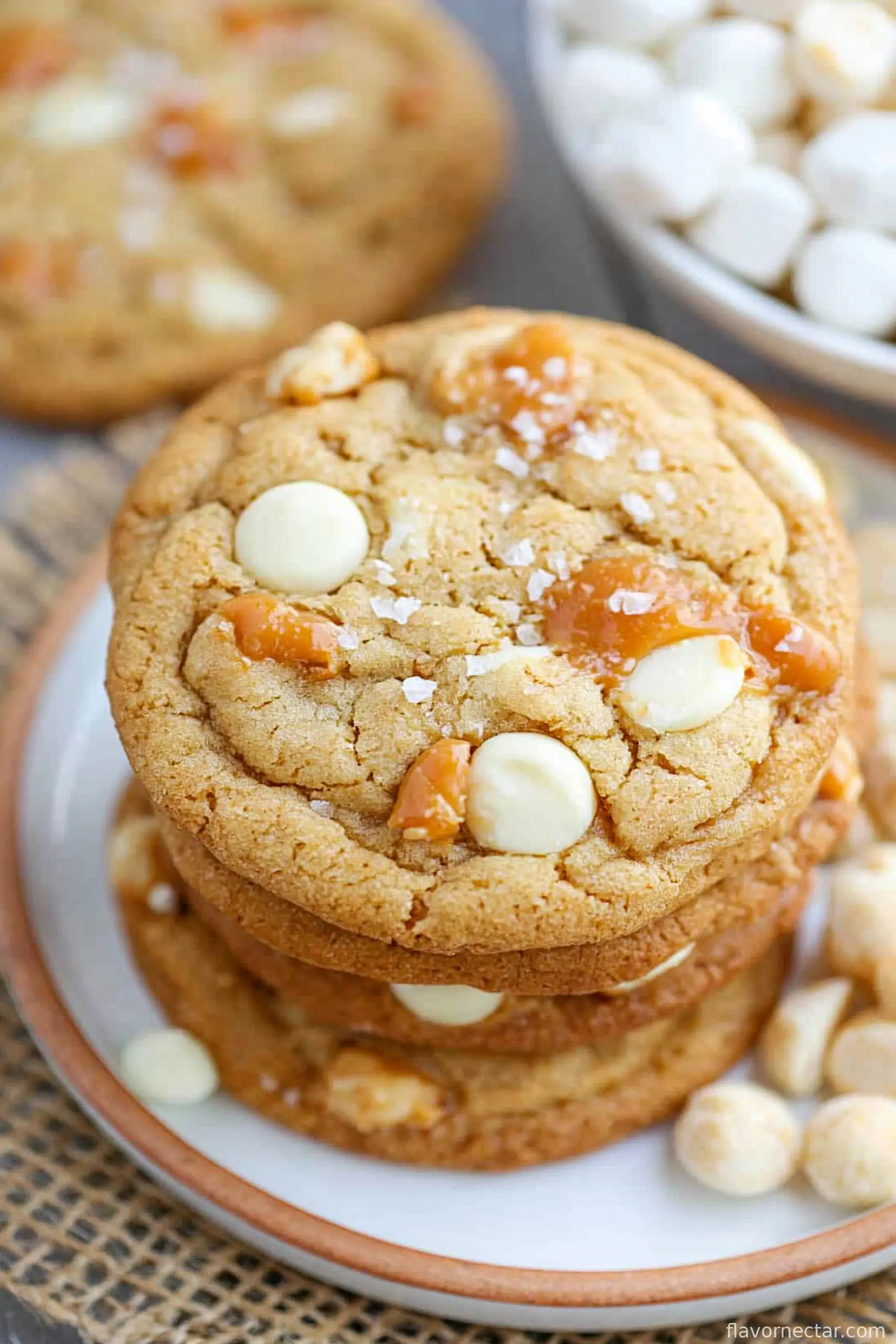 Salted Caramel White Chocolate Cookies