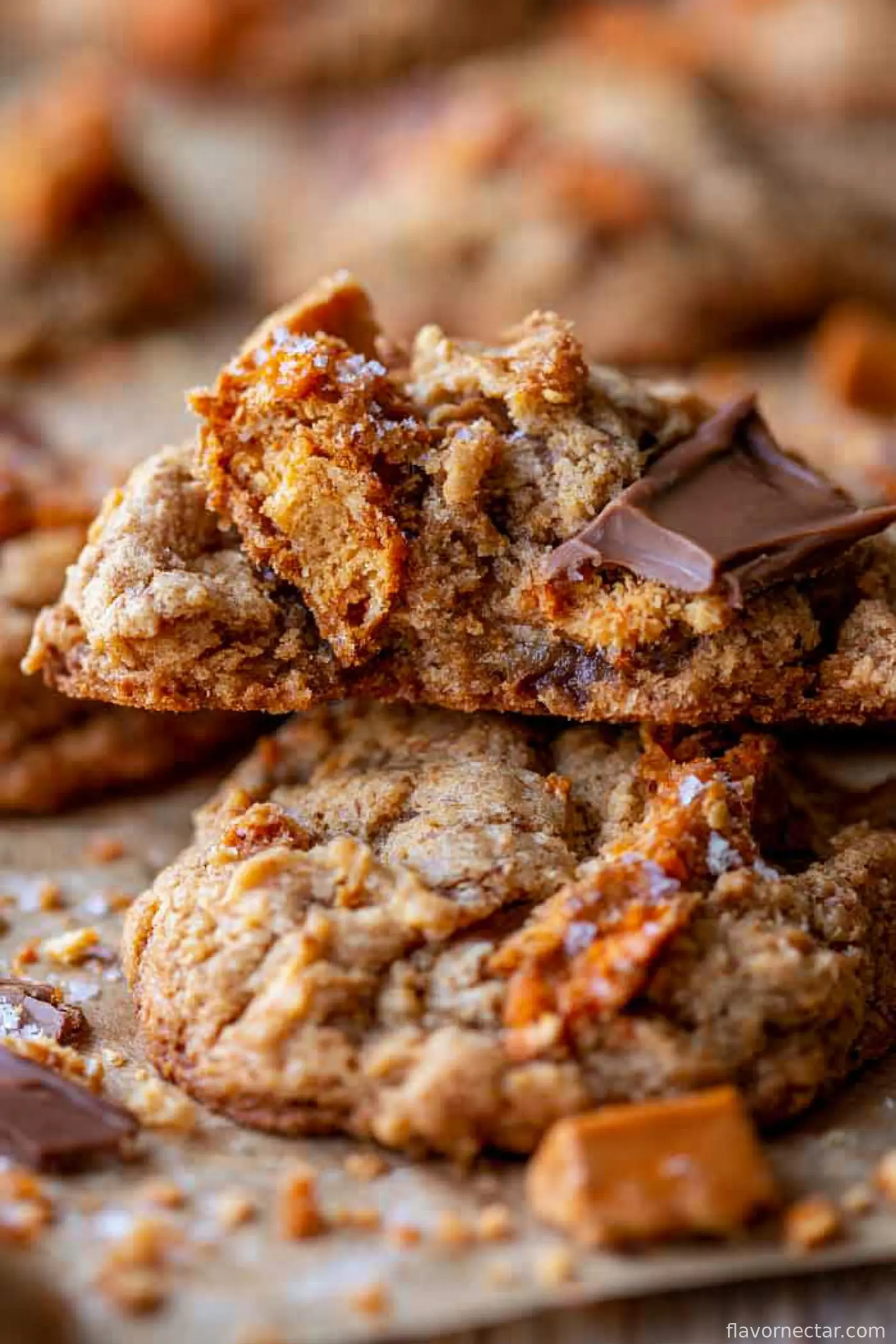 Thick and Chewy Peanut Butter Butterfinger Cookies