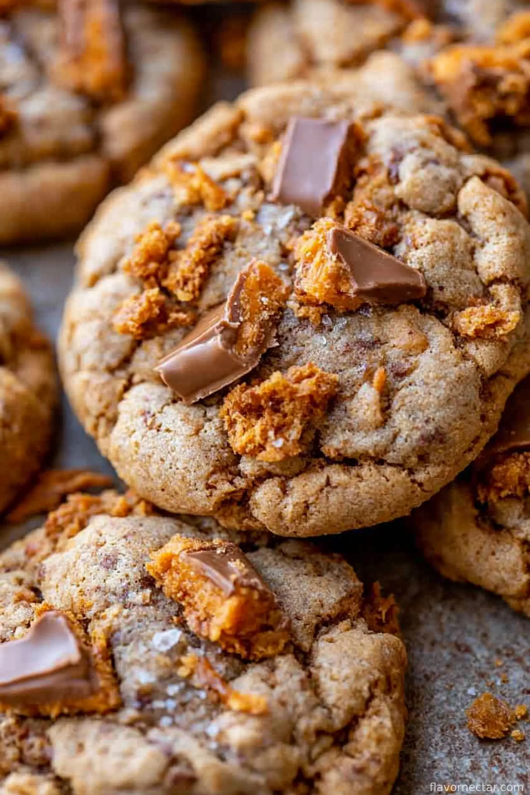 Thick and Chewy Peanut Butter Butterfinger Cookies