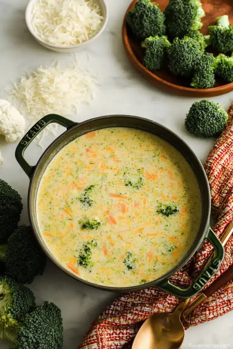 High Protein Broccoli Cheddar Soup