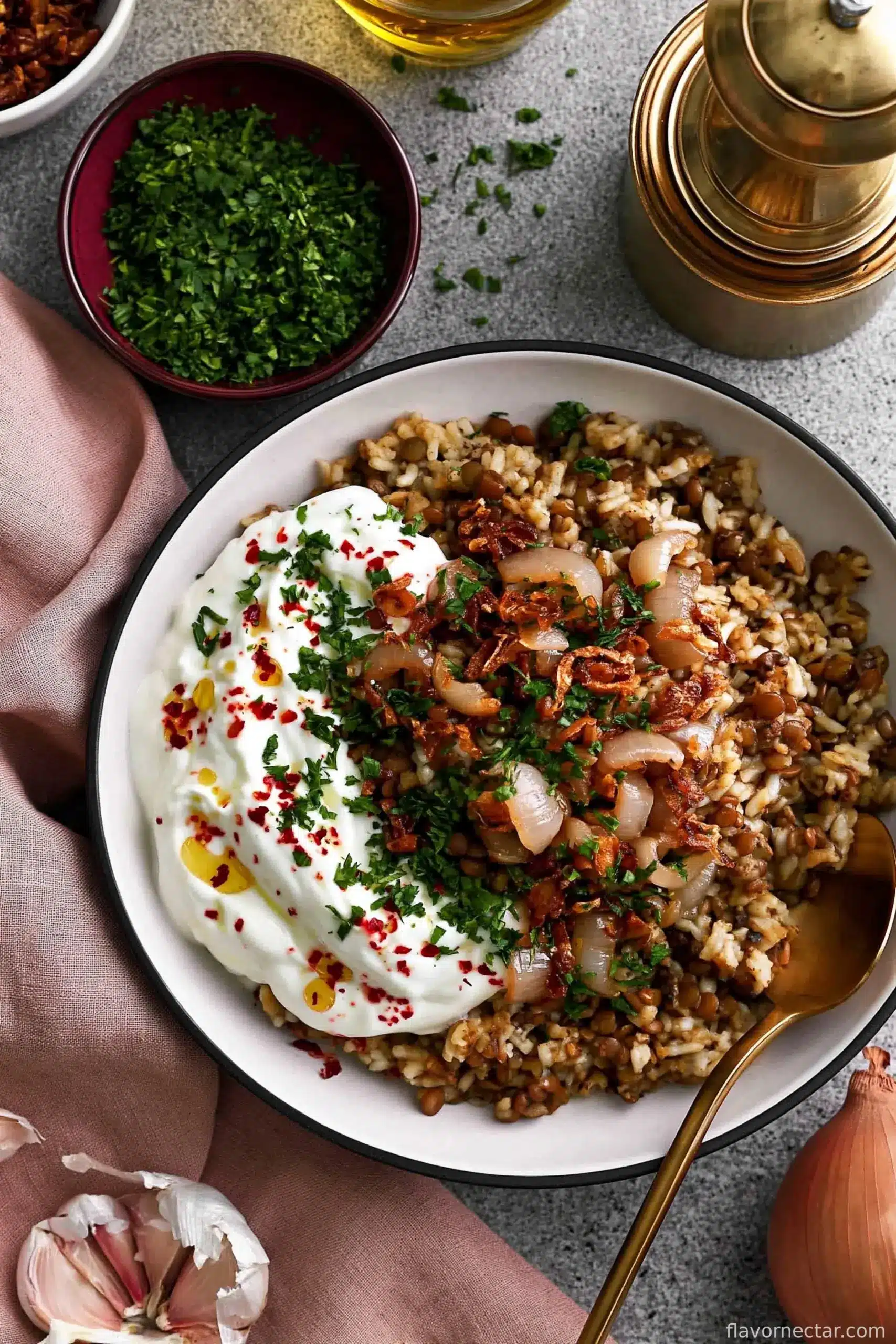 Mujadara | Lebanese Lentils and Rice