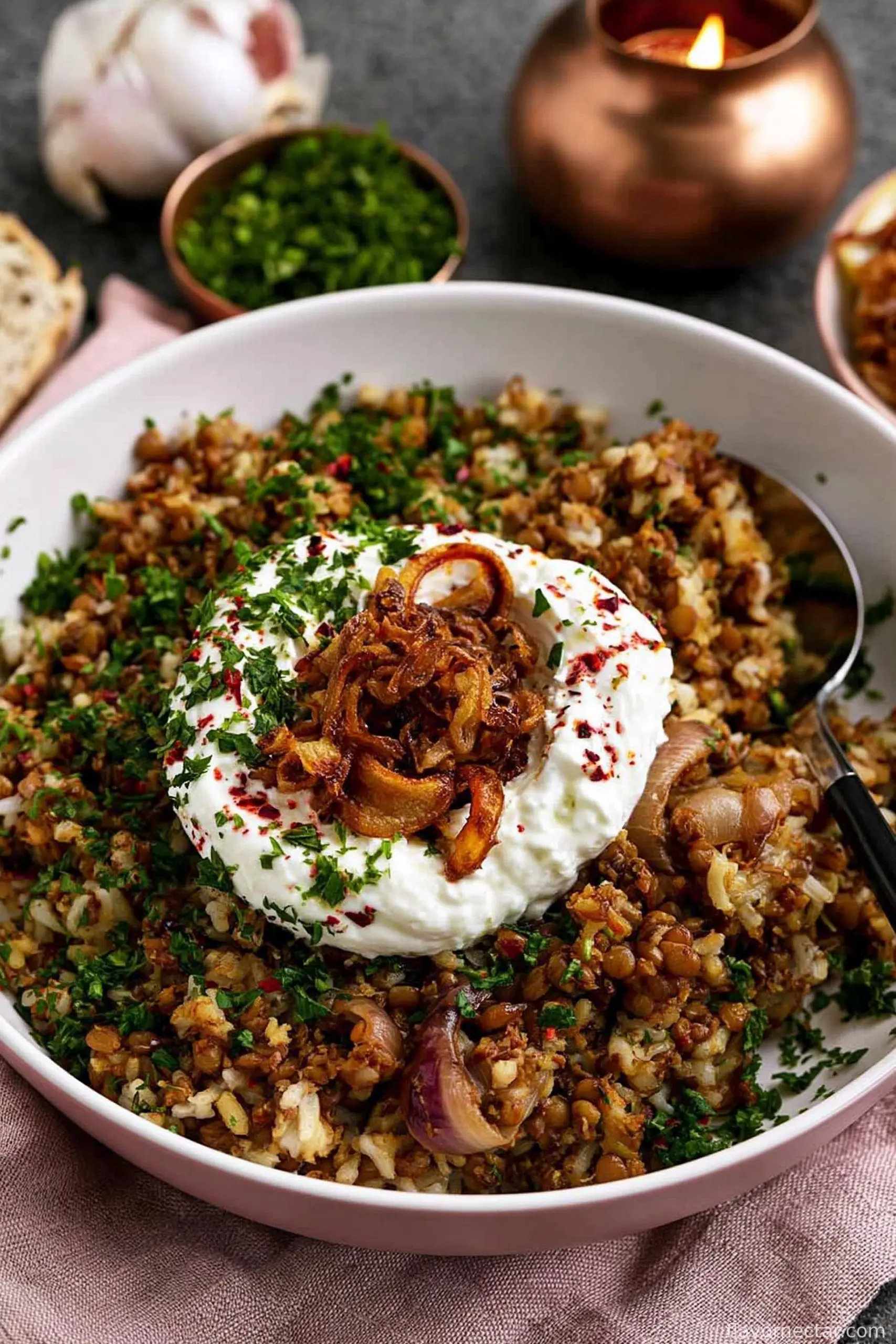 Mujadara | Lebanese Lentils and Rice