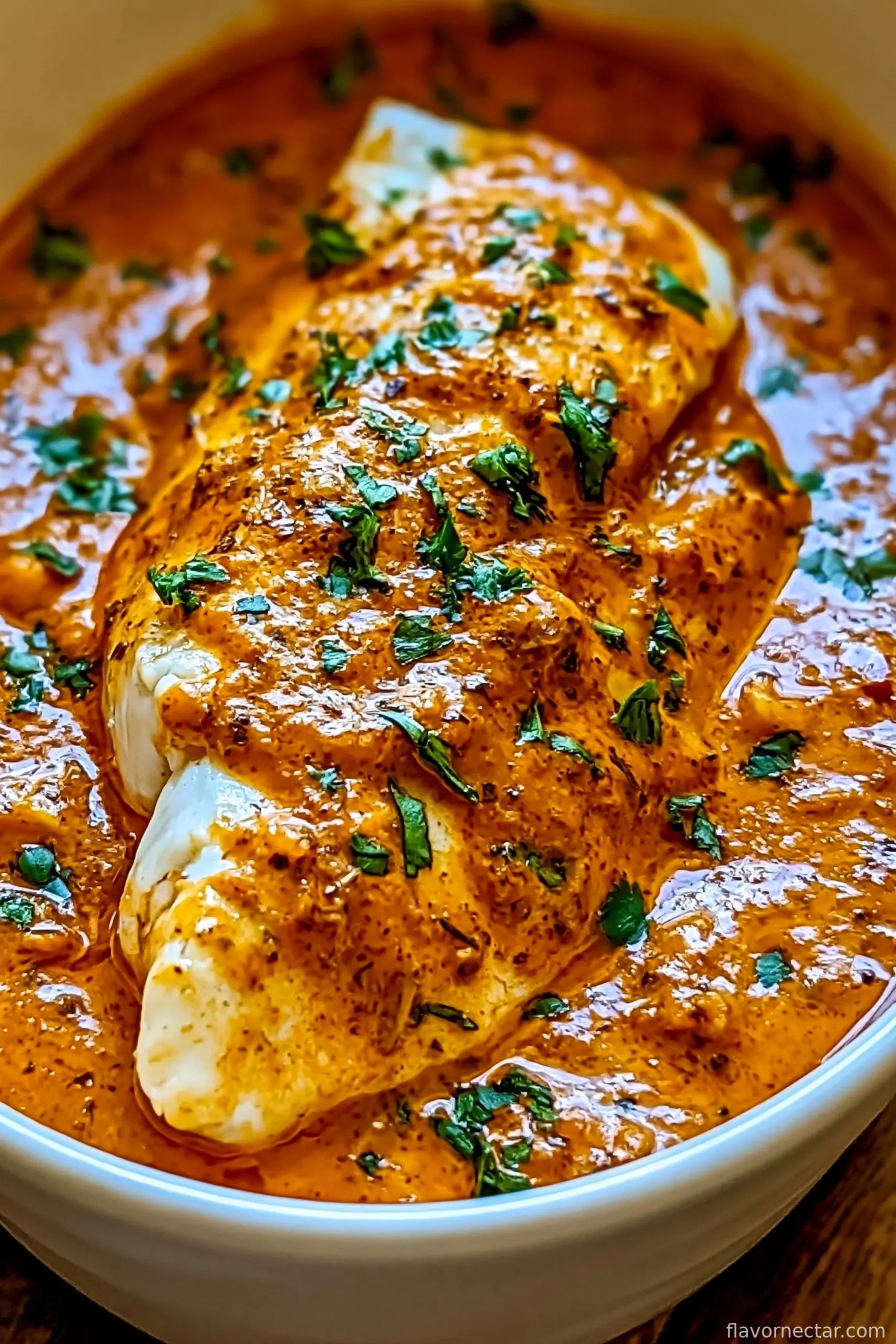 Savory Tilapia in Roasted Pepper Sauce