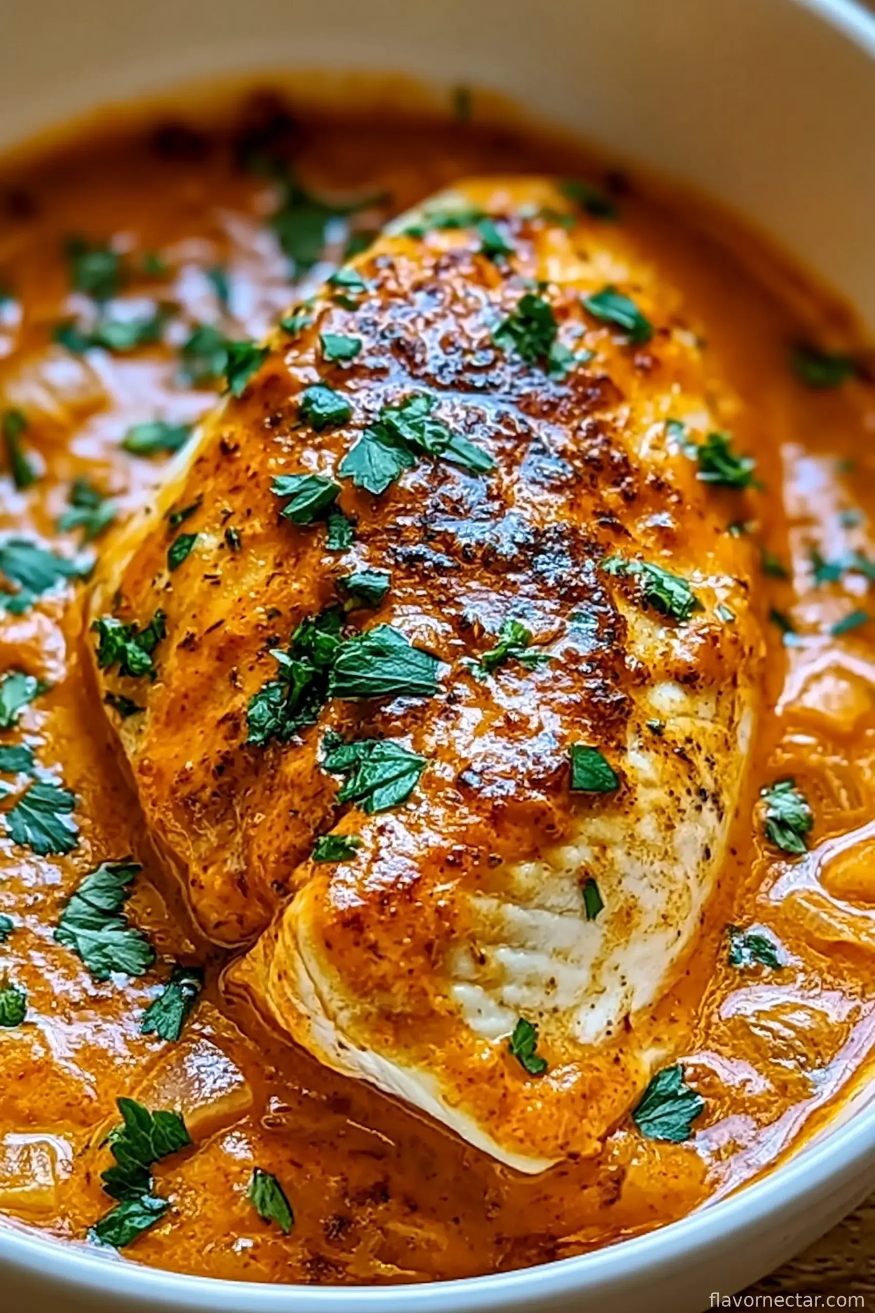 Savory Tilapia in Roasted Pepper Sauce