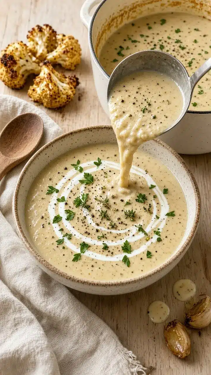 Creamy Roasted Cauliflower Soup