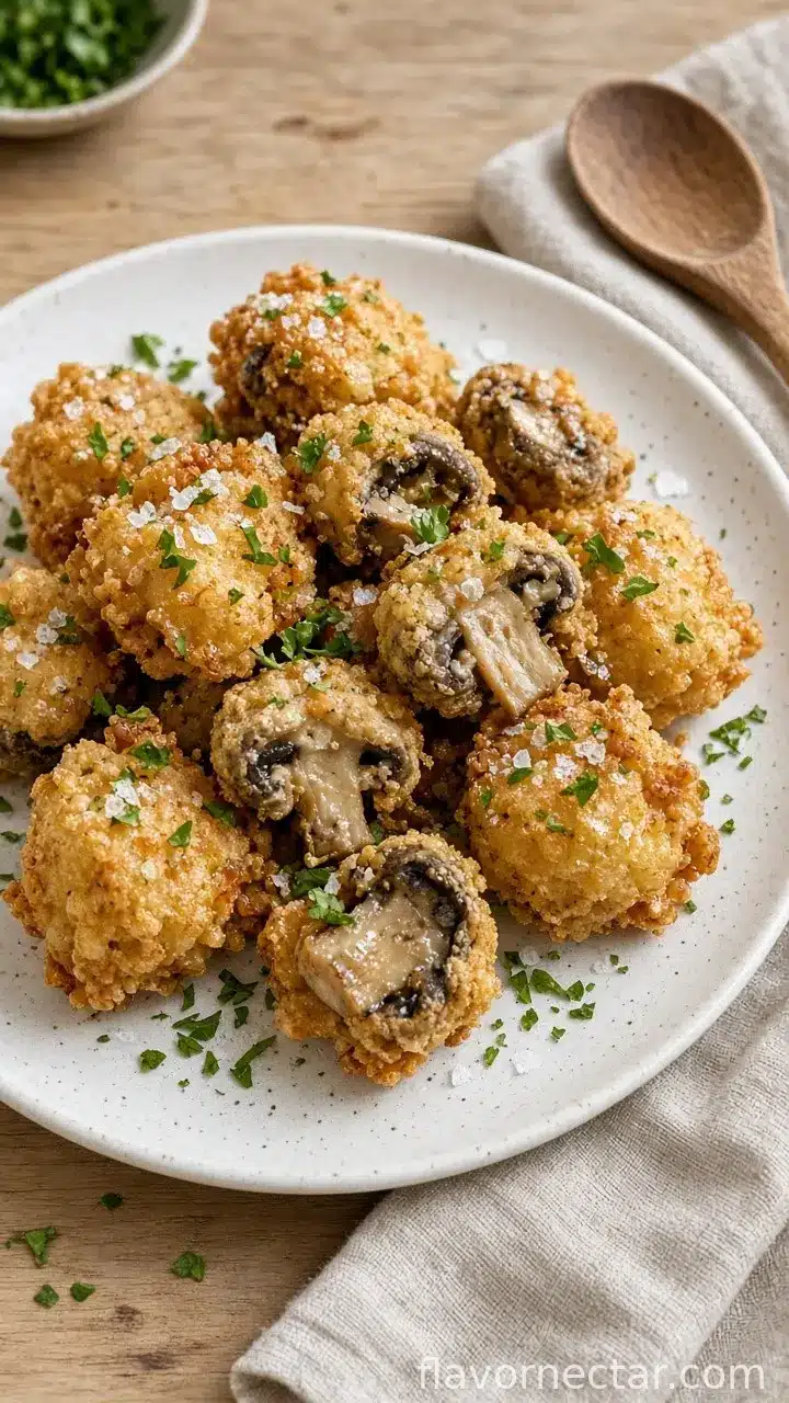 Crispy Beer Battered Mushrooms