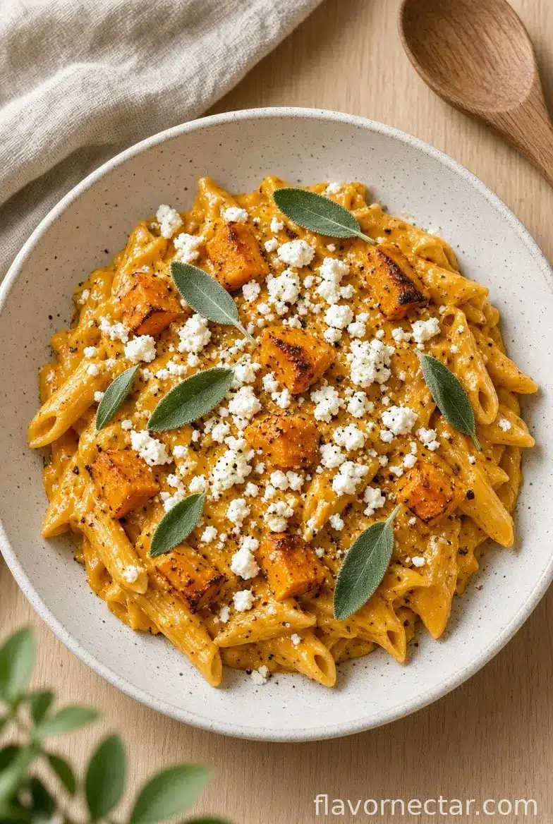 Creamy Pumpkin Feta Pasta
